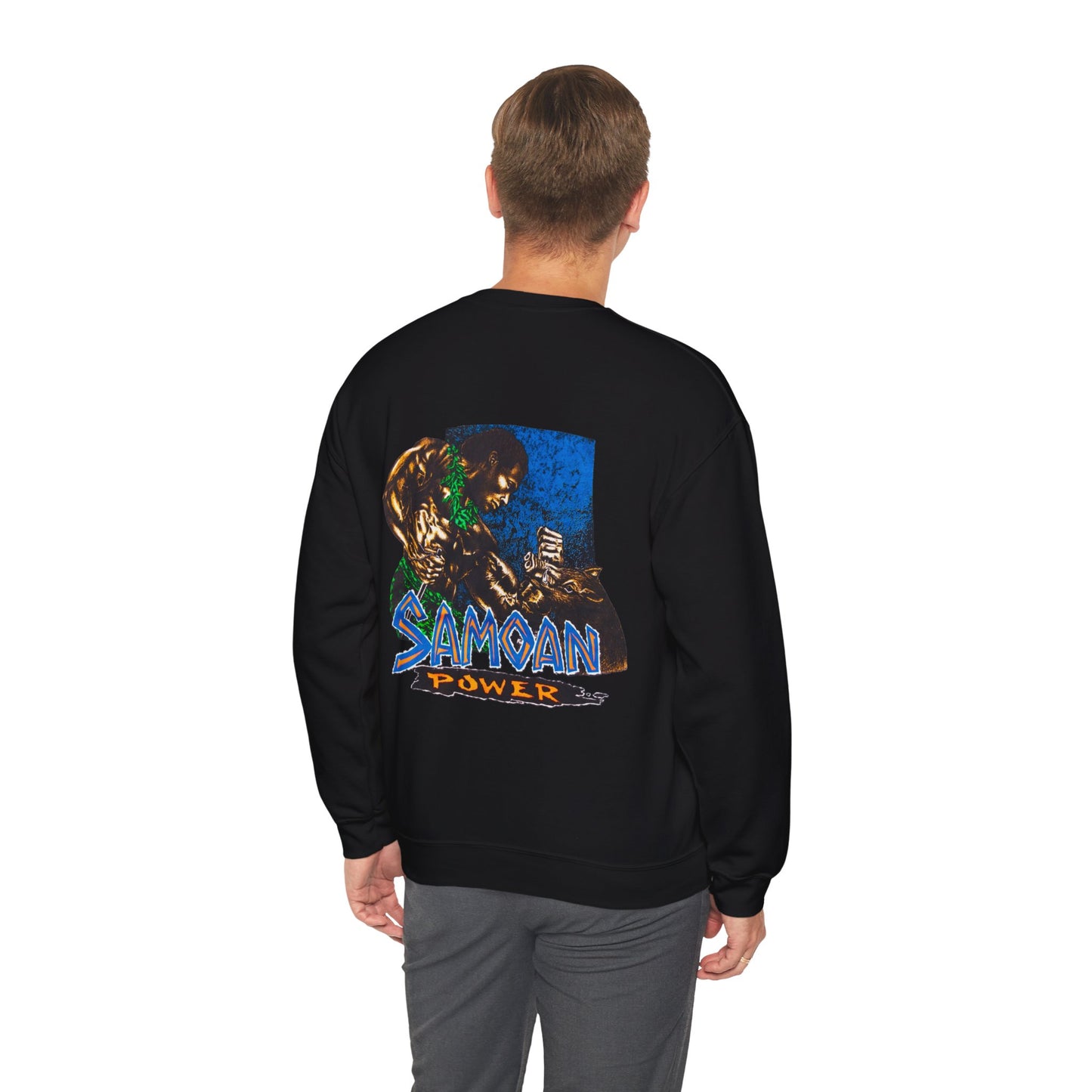 Samoan Strength Samoan Power Vintage Design 90s New Print Unisex Heavy Blend™ Crewneck Sweatshirt