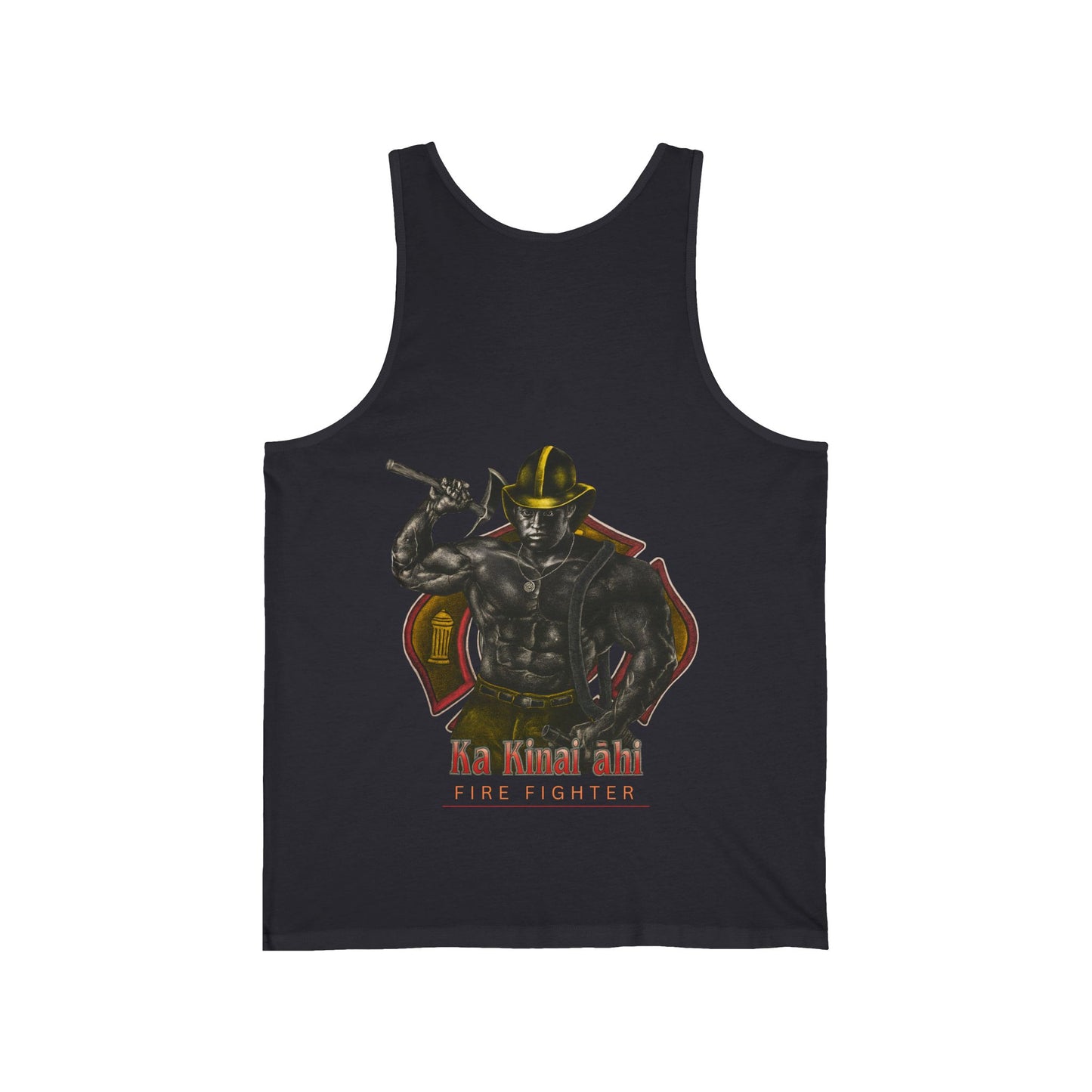 Hawaiian Strength Fire Fighter Ka Kainai ahi Vintage Design 90s New Print Unisex Jersey Tank