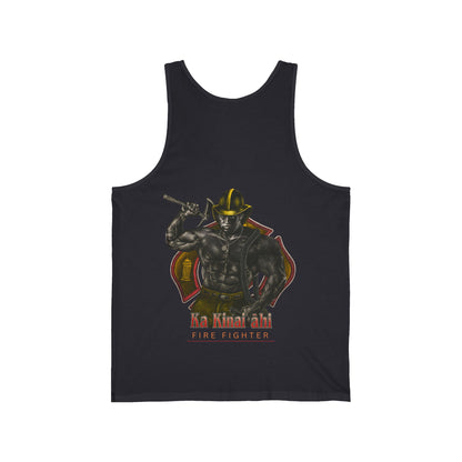 Hawaiian Strength Fire Fighter Ka Kainai ahi Vintage Design 90s New Print Unisex Jersey Tank