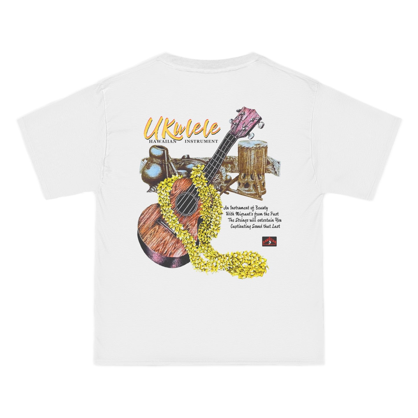 Hawaiian Strength Ukulele Hawaiian Instrument Vintage Design 90s New Print Beefy-T®  Short-Sleeve T-Shirt