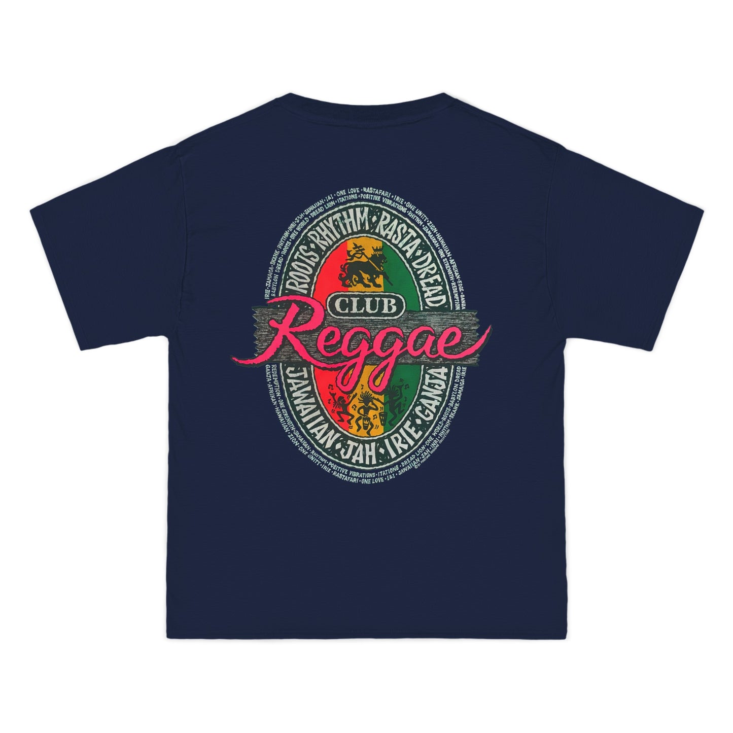 Jawaiian Strength Reggae Club Roots Rhythm Rasta Dread Jawaiian Jah Irie Ganja Vintage Design 90s New Print Beefy-T®  Short-Sleeve T-Shirt