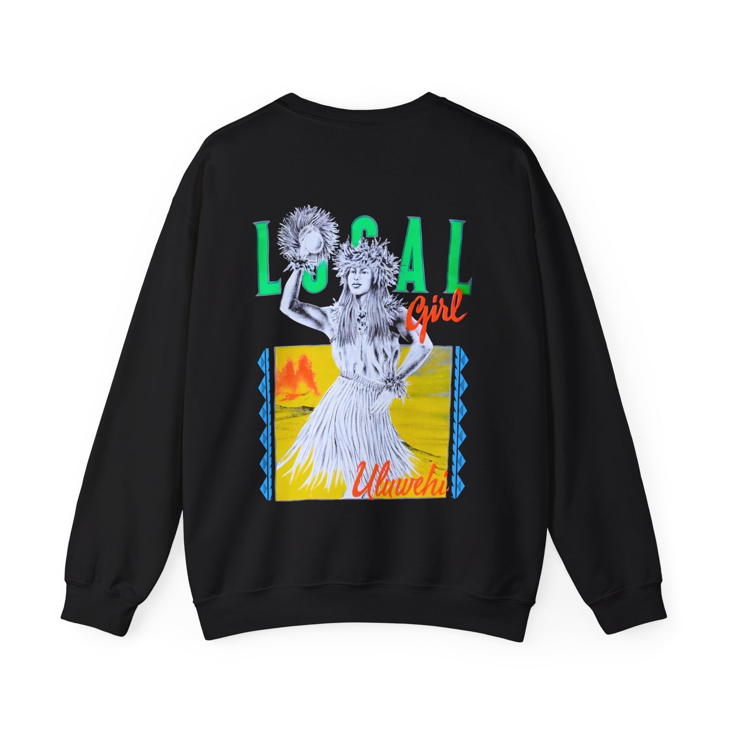 Hawaiian Strength Local Girl Uluwehi Vintage Design 90s New Print Unisex Heavy Blend™ Crewneck Sweatshirt