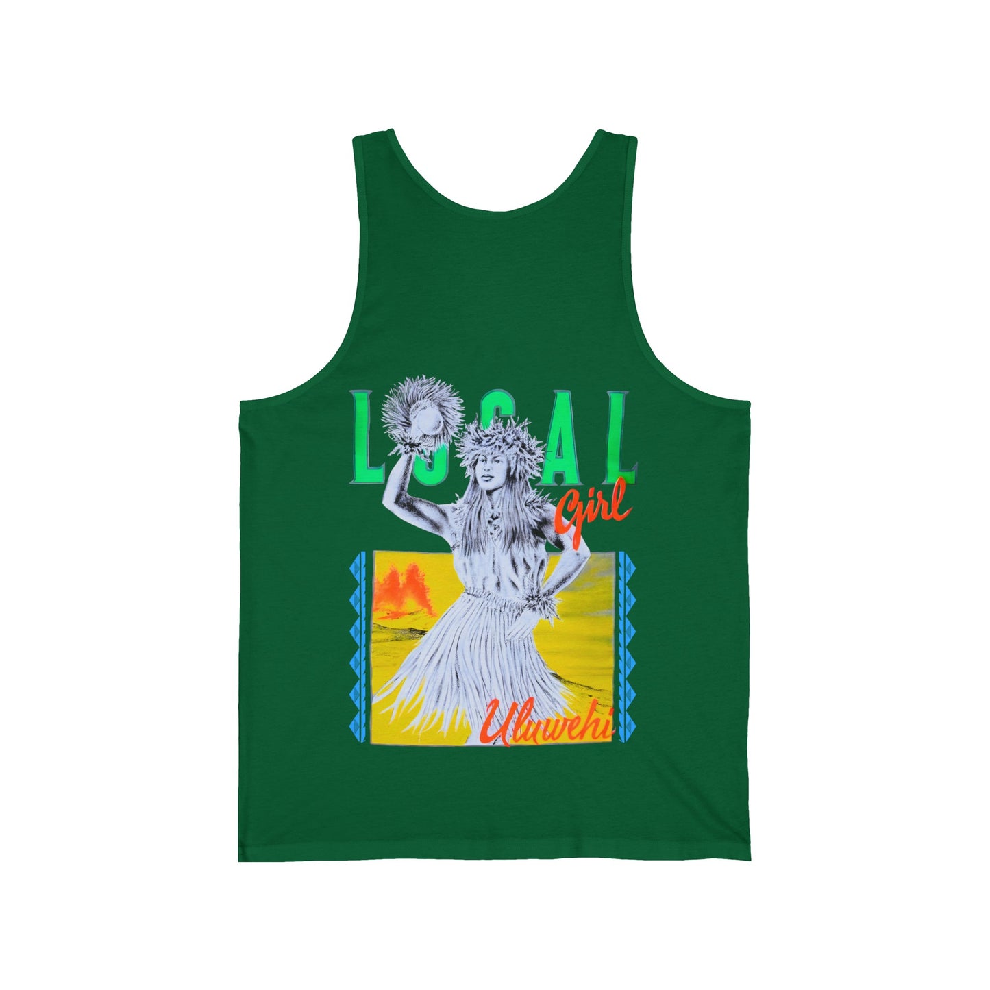 Hawaiian Strength Local Girl Uluwehi Vintage Design 90s New Print Unisex Jersey Tank