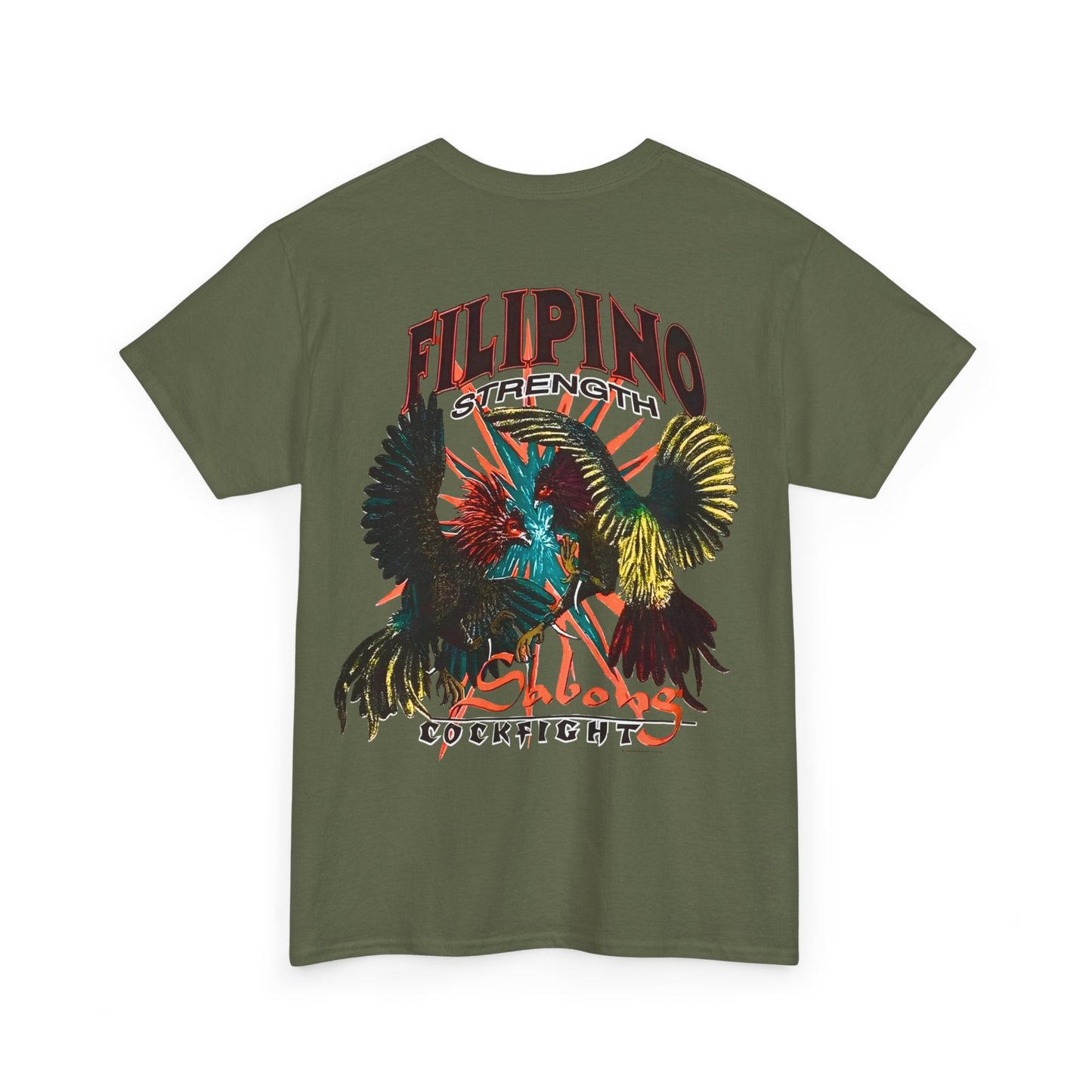 Filipino Strength Sabong Cockfight Vintage Design 90s New Print T-shirt Unisex Heavy Cotton Tee