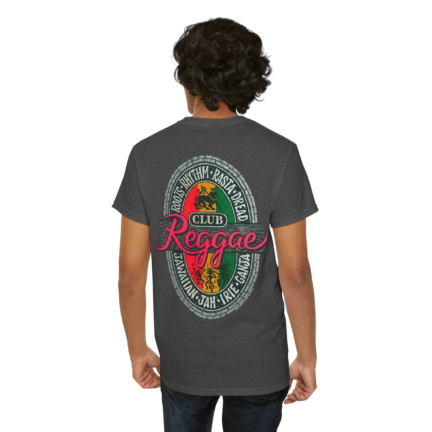 Jawaiian Strength Reggae Club Roots Rhythm Rasta Dread Jawaiian Jah Irie Ganja Vintage Design 90s New Print T-shirt Unisex Heavy Cotton Tee