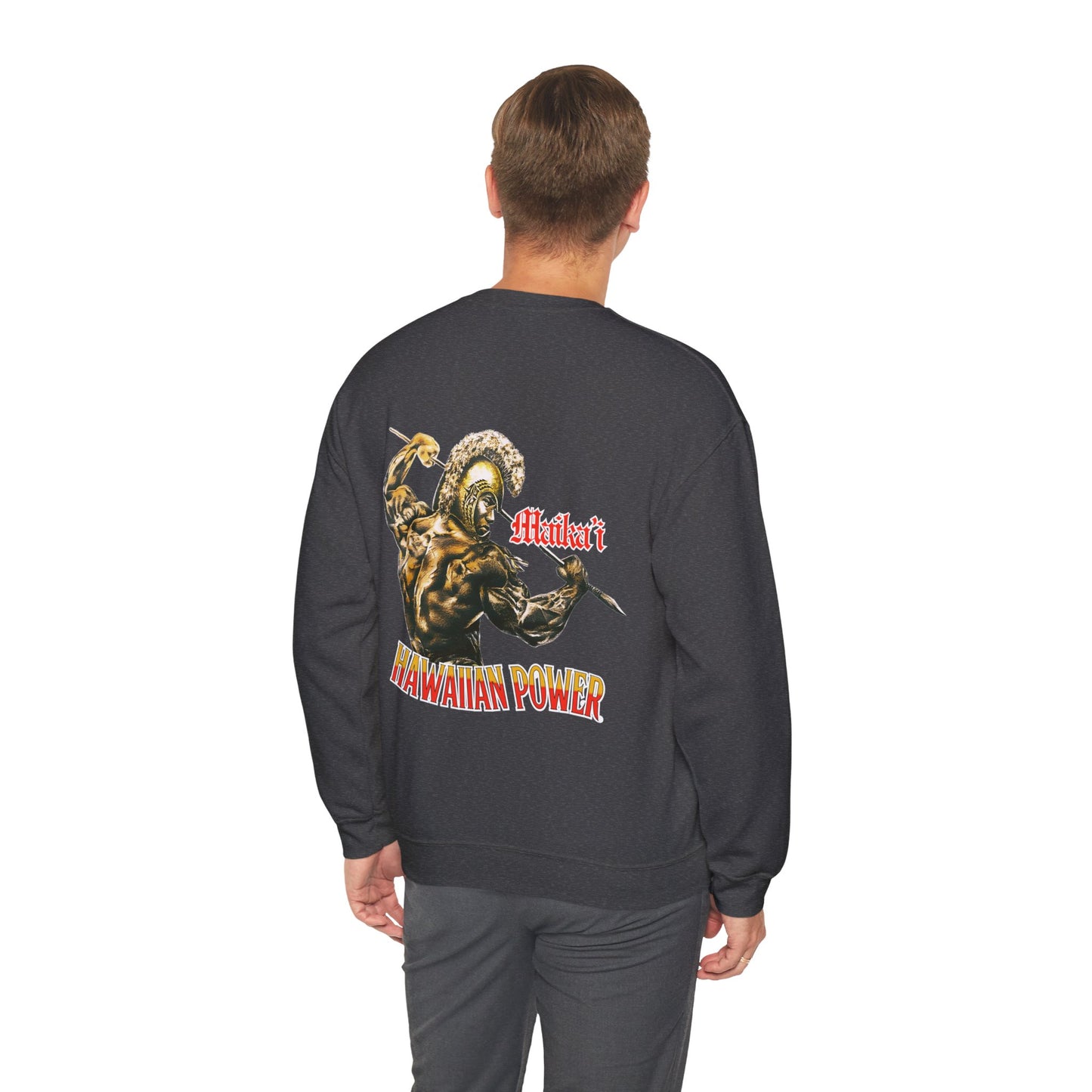 Hawaiian Strength Maika'i Hawaiian Power Vintage Design 90s New Print Unisex Heavy Blend™ Crewneck Sweatshirt