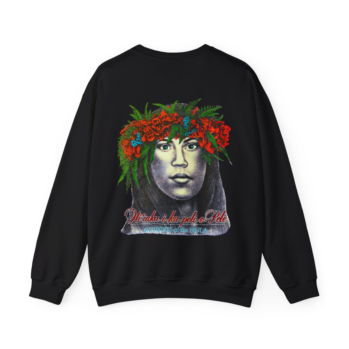 Hawaiian Strength Goddess of the Hula Hi'iaka-i-ka-poli-o-Pele Vintage Design 90s New Print Unisex Heavy Blend™ Crewneck Sweatshirt