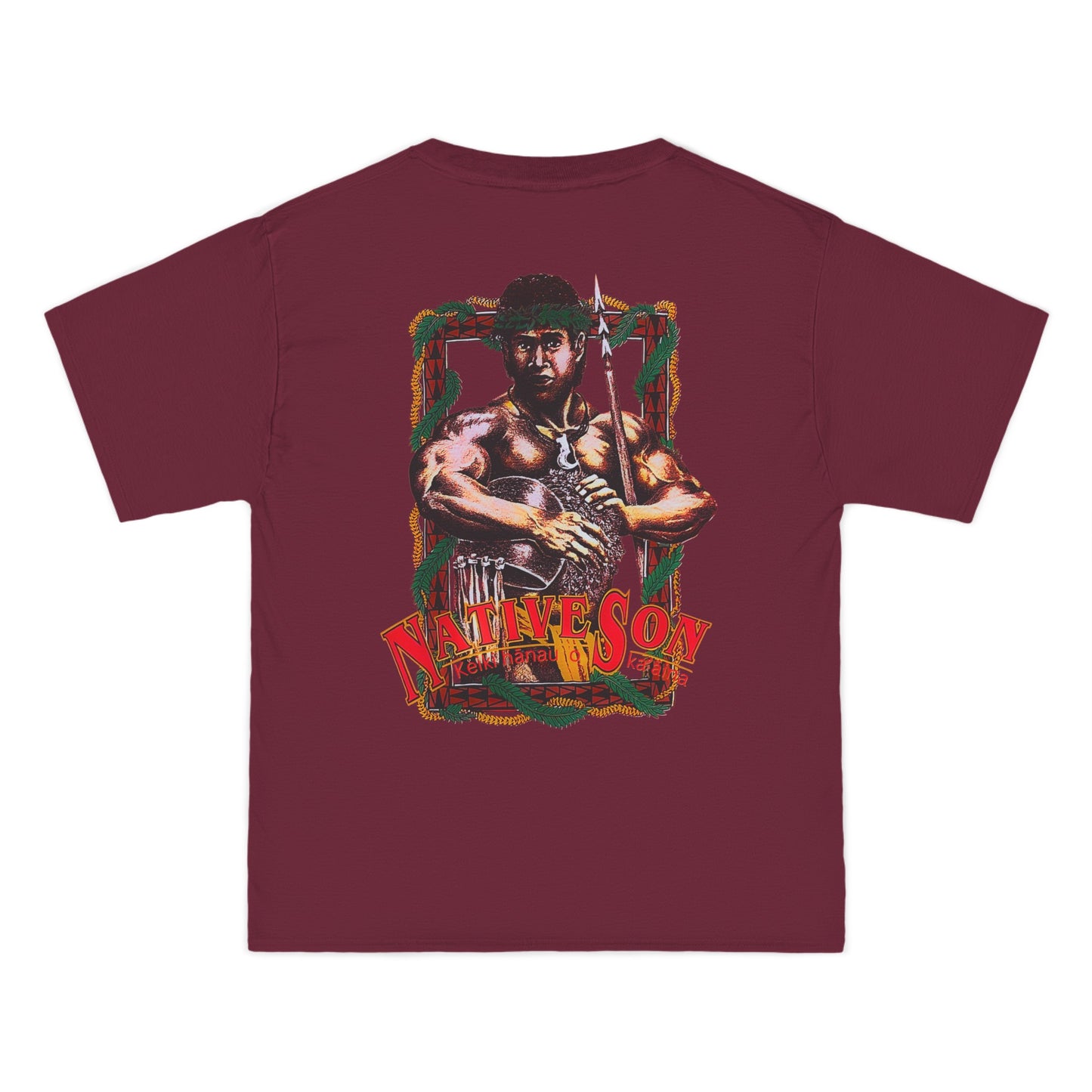 Hawaiian Strength Native Son Keiki Hanau o Ka'aina Vintage Design 90s New Print Beefy-T®  Short-Sleeve T-Shirt