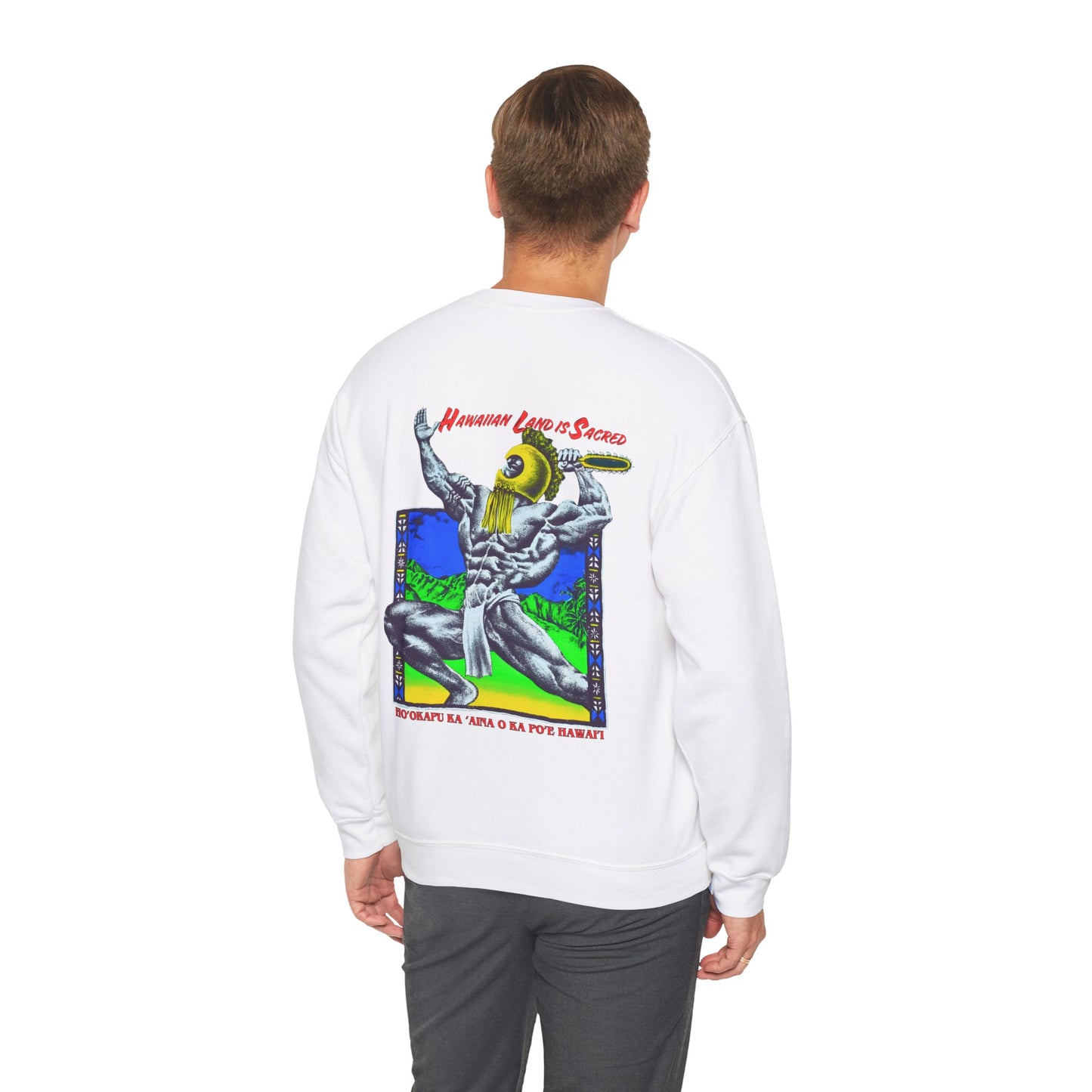 Hawaiian Strength Hawaiian Land Is Sacred Ho'okapu Ka 'Aina o Ka Po'e Hawai'i Vintage Design 90s New Print Unisex Heavy Blend™ Crewneck Sweatshirt