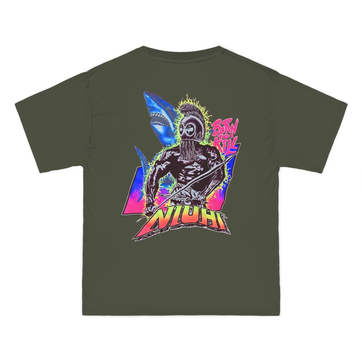 Hawaiian Strength Niuhi Born To Kill Vintage Design 90s New Print Beefy-T®  Short-Sleeve T-Shirt