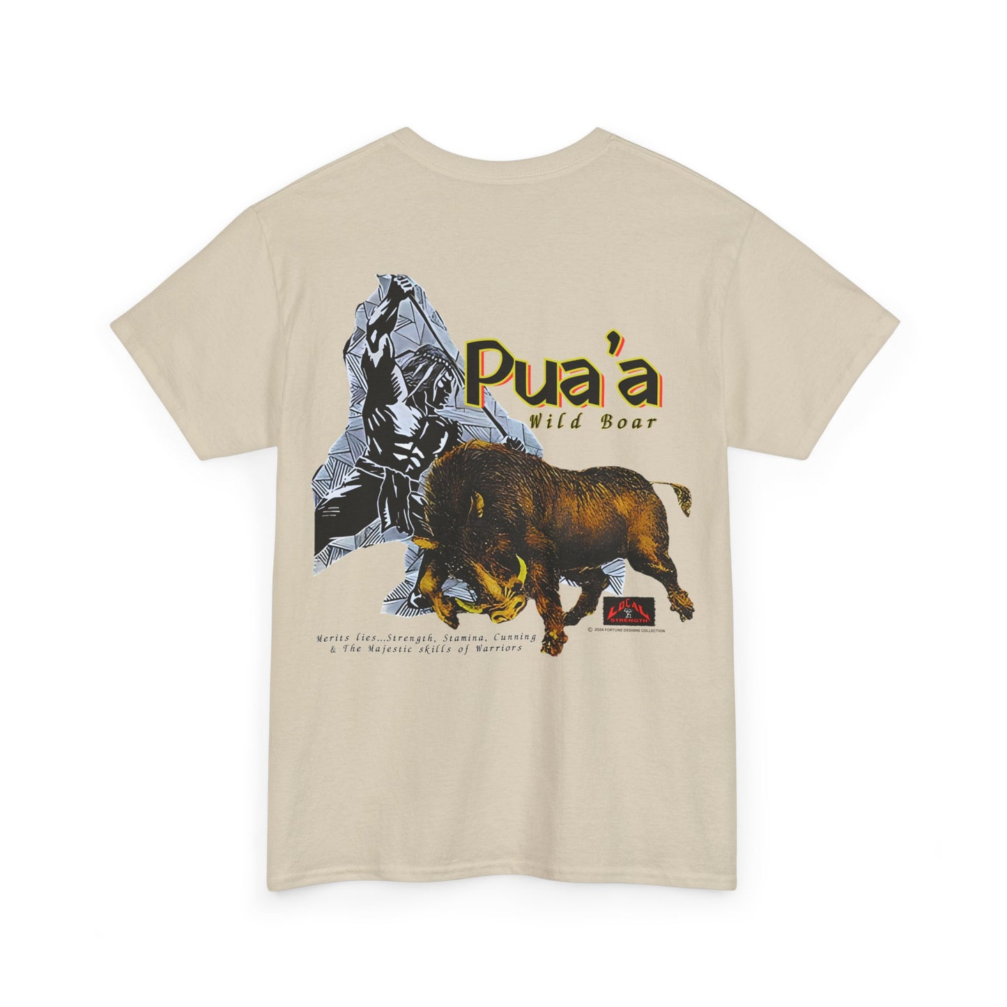 Local Strength Pua'a Wild Boar Vintage Design 90s New Print Unisex Heavy Cotton Tee