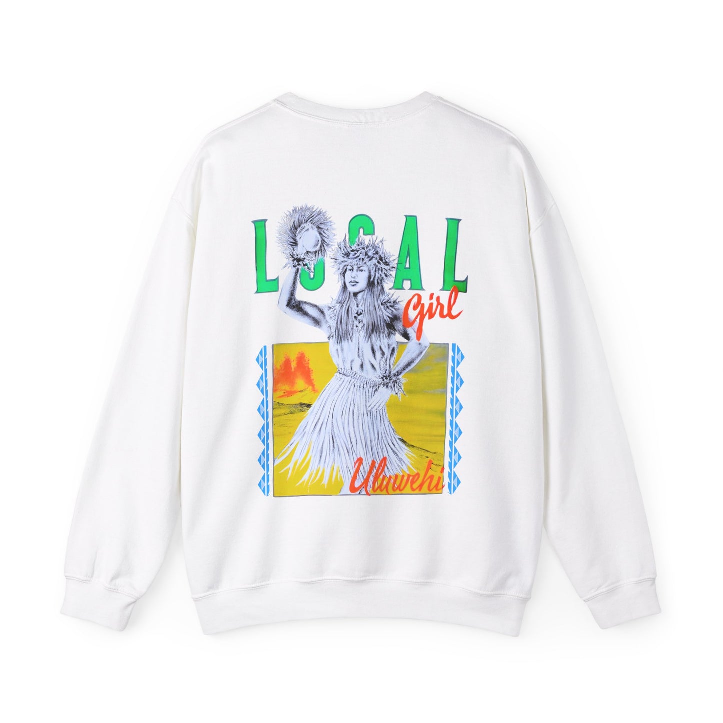 Hawaiian Strength Local Girl Uluwehi Vintage Design 90s New Print Unisex Heavy Blend™ Crewneck Sweatshirt