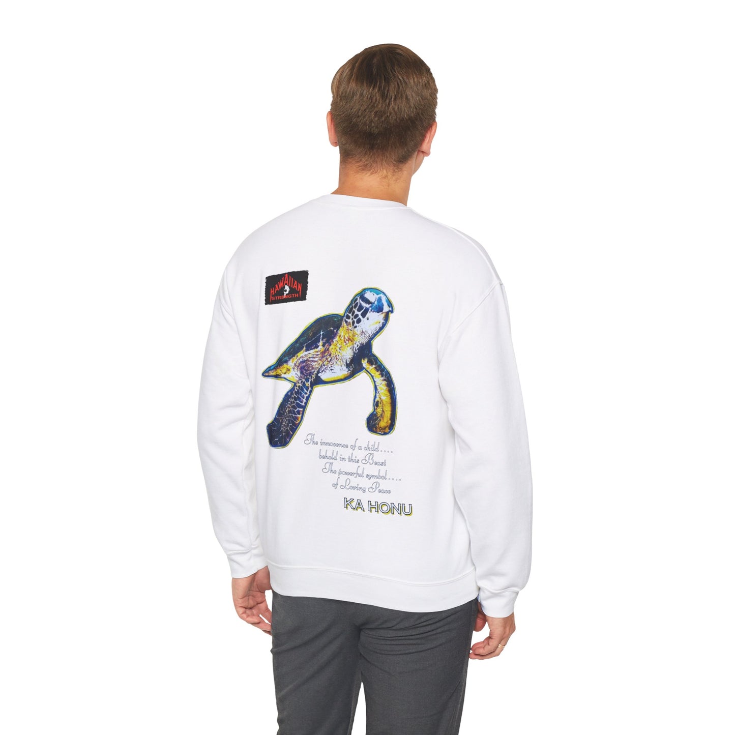 Hawaiian Strength Ka Honu Vintage Design 90s New Print Unisex Heavy Blend™ Crewneck Sweatshirt