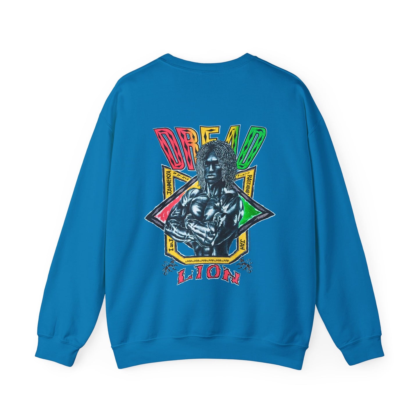 Jawaiian Strength Dread Lion Vintage 90s Design New Print Unisex Heavy Blend™ Crewneck Sweatshirt