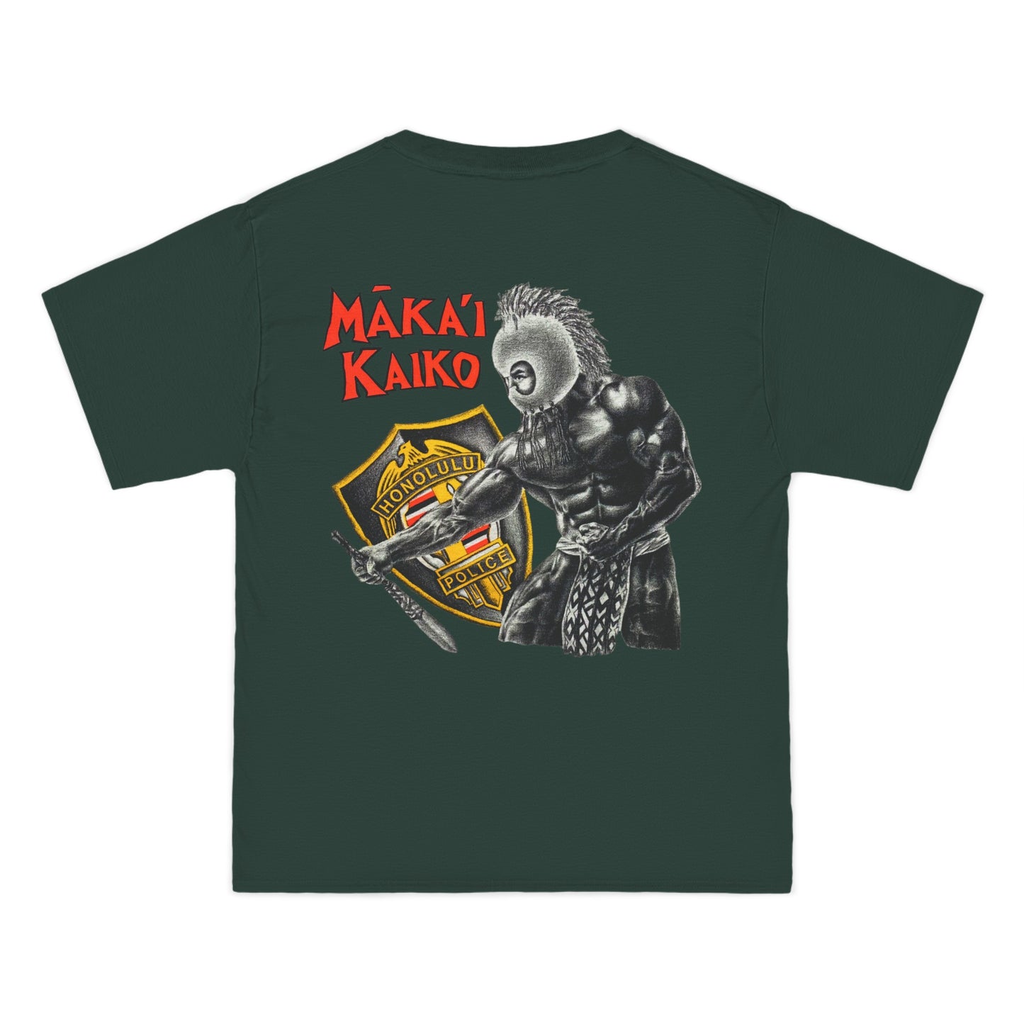 Hawaiian Strength Makai Kaiko Honolulu Police Vintage Design 90s New Print Beefy-T®  Short-Sleeve T-Shirt