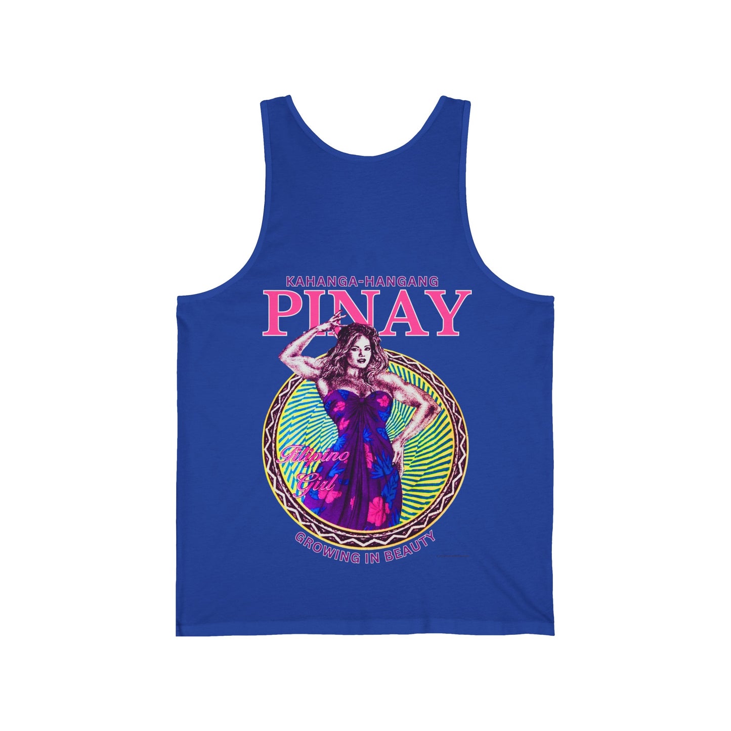 Filipino Strength Pinay Growing in Beauty Filipino Girl Kahanga Hangang Vintage Design 90s New Print Unisex Jersey Tank