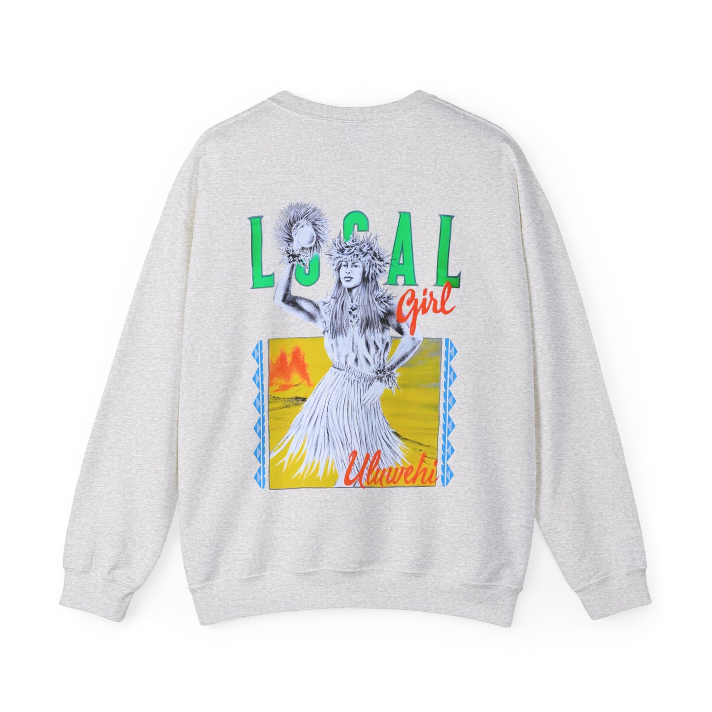 Hawaiian Strength Local Girl Uluwehi Vintage Design 90s New Print Unisex Heavy Blend™ Crewneck Sweatshirt