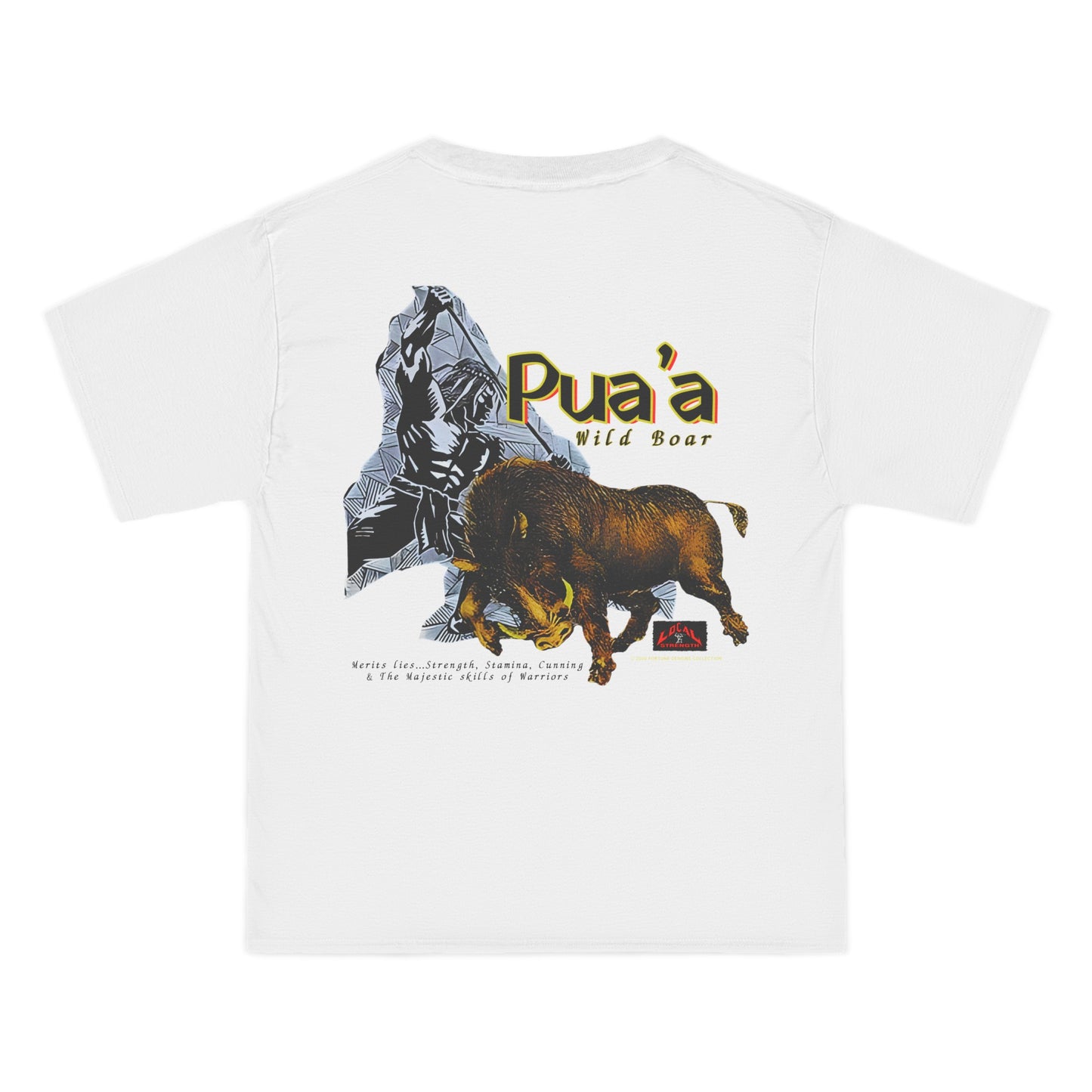 Local Strength Pua'a Wild Boar Vintage Design 90s New Print Beefy-T®  Short-Sleeve T-Shirt