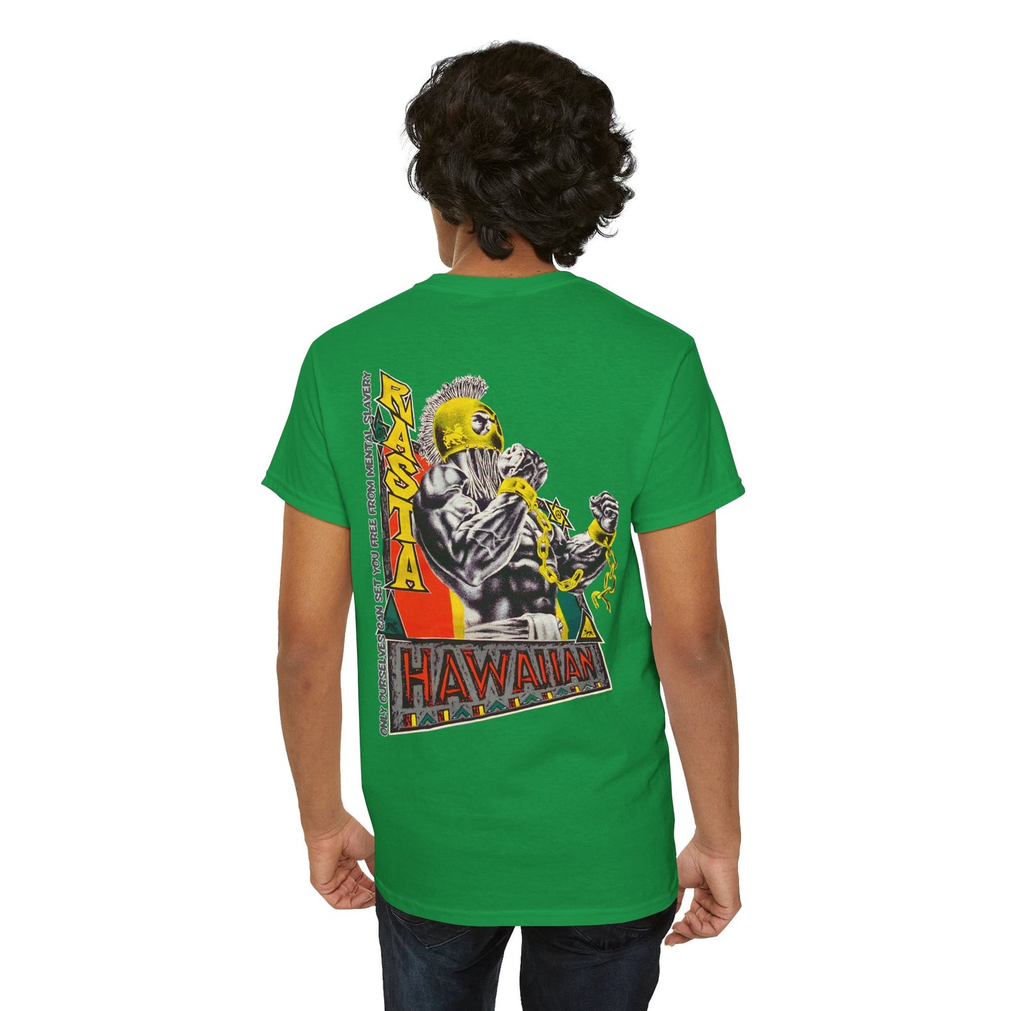 Hawaiian Strength Hawaiian Rasta Vintage Design 90s New Print T-shirt Unisex Heavy Cotton Tee