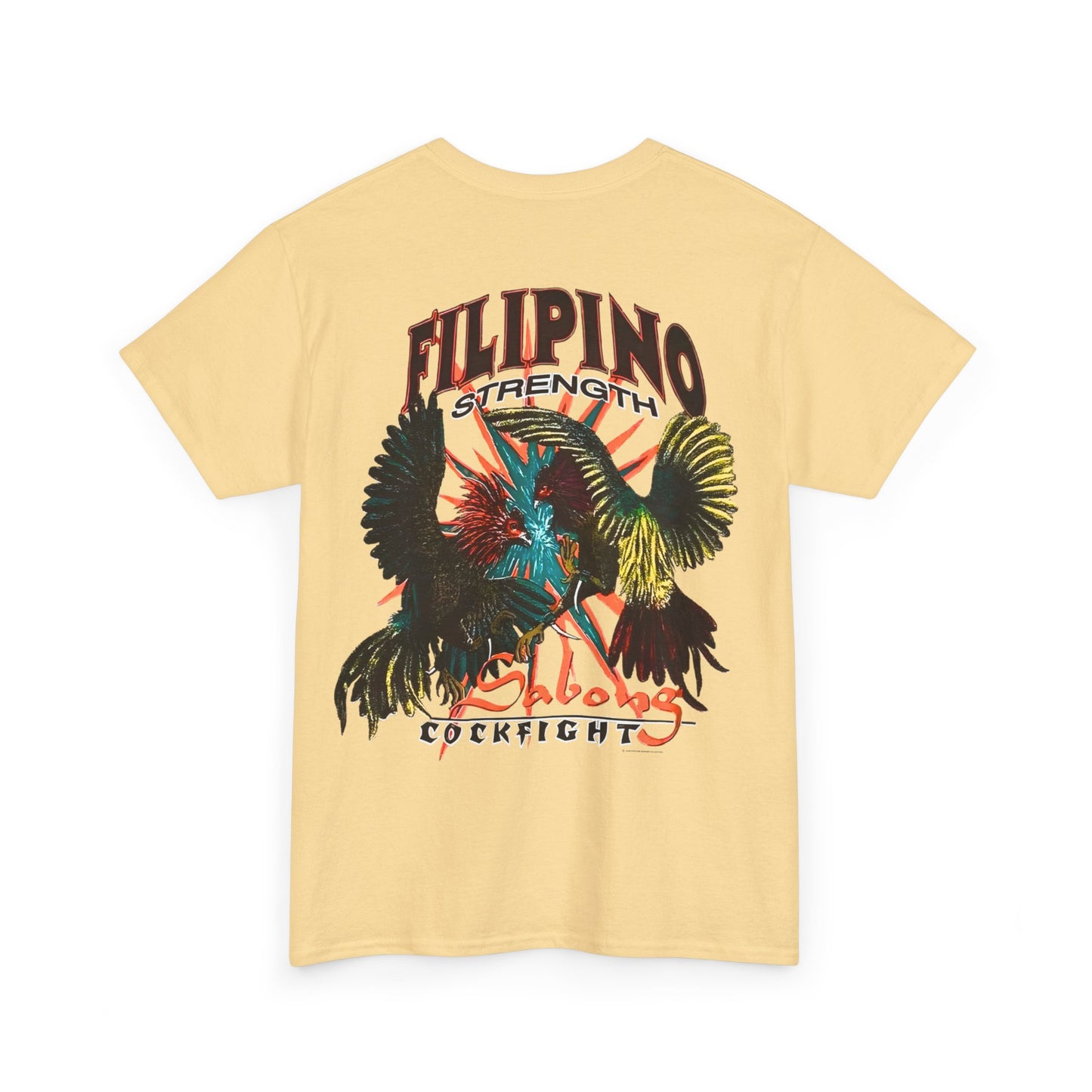 Filipino Strength Sabong Cockfight Vintage Design 90s New Print T-shirt Unisex Heavy Cotton Tee