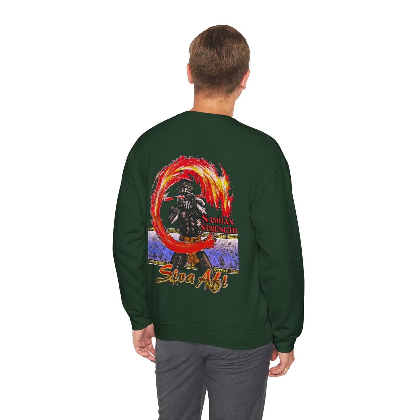 Samoan Strength Siva Afi Vintage Design 90s New Print Unisex Heavy Blend™ Crewneck Sweatshirt