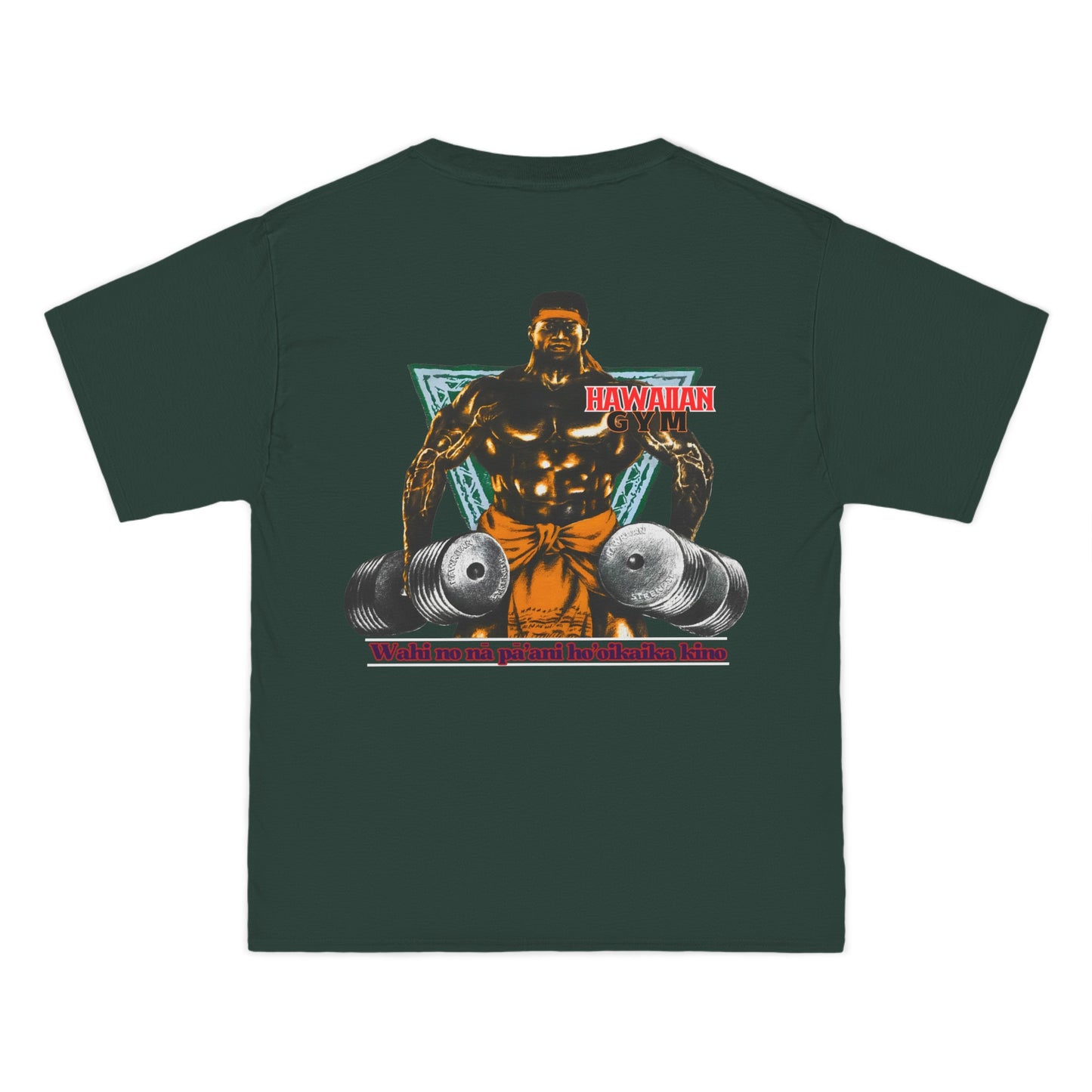 Hawaiian Strength Hawaiian Gym Wahi No Na Pa'ani Ho'oikaika Kino Vintage Design 90s New Print Beefy-T®  Short-Sleeve T-Shirt