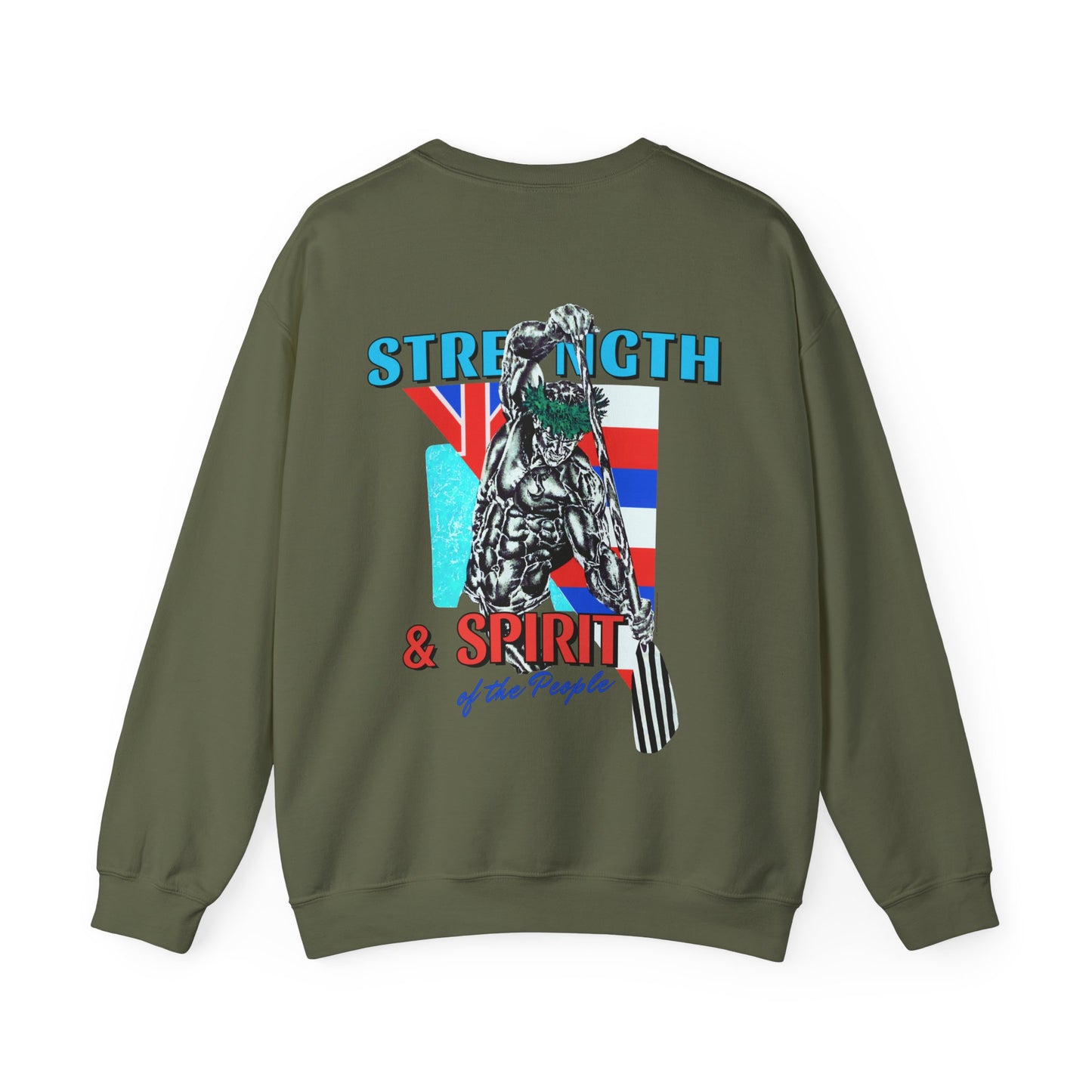 Hawaiian Strength Strength and Spirit of the People Vintage Design 90s New Print Unisex Heavy Blend™ Crewneck Sweatshirt