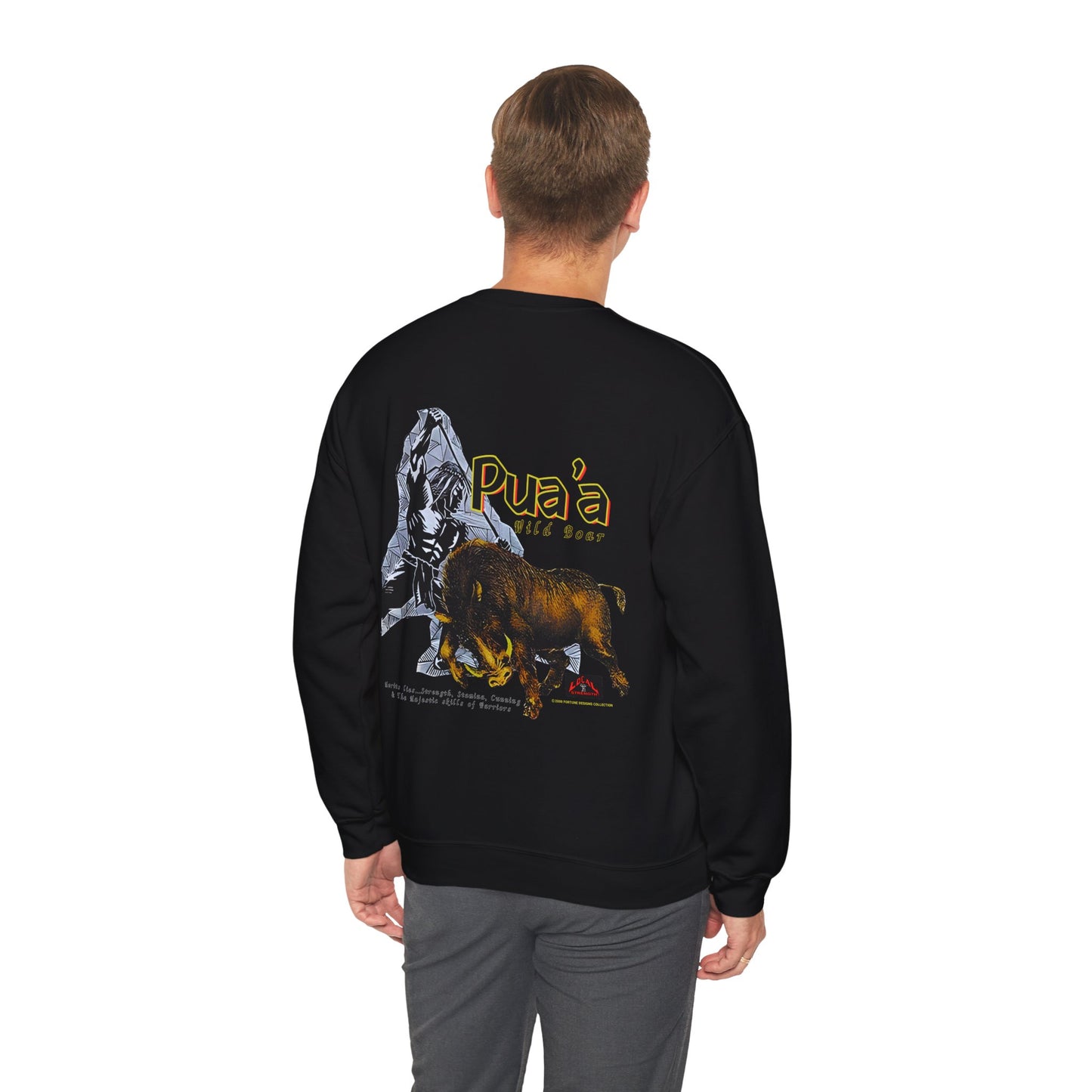 Local Strength Pua'a Wild Boar Vintage Design 90s New Print Unisex Heavy Blend™ Crewneck Sweatshirt