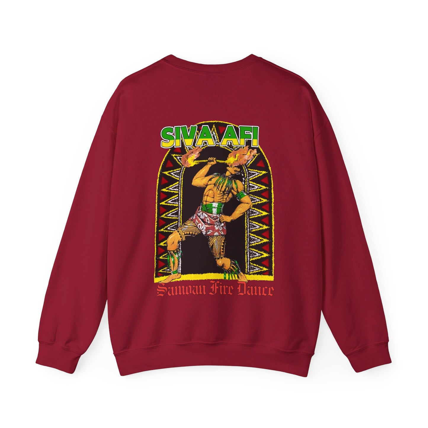 Samoan Strength Siva Afi Samoan Fire Dance Vintage Design 90s New Print Unisex Heavy Blend™ Crewneck Sweatshirt