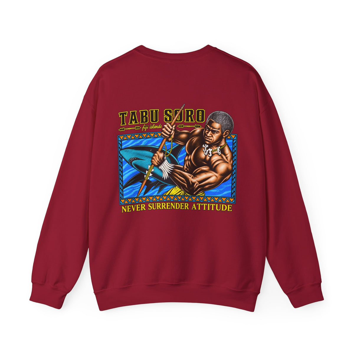 Local Strength Tabu Soro Fiji Islands Never Surrender Attitude Unisex Heavy Blend™ Crewneck Sweatshirt