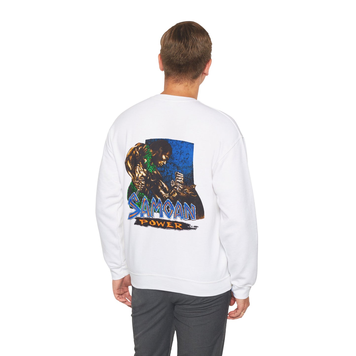 Samoan Strength Samoan Power Vintage Design 90s New Print Unisex Heavy Blend™ Crewneck Sweatshirt