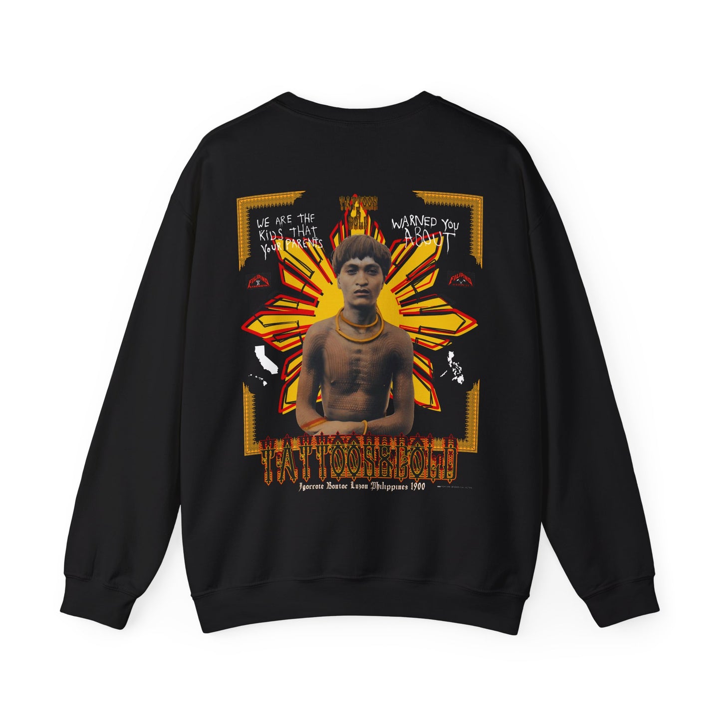 Filipino Strenth Filipino Headhunter "Tattoos and Gold" Unisex Heavy Blend™ Crewneck Sweatshirt