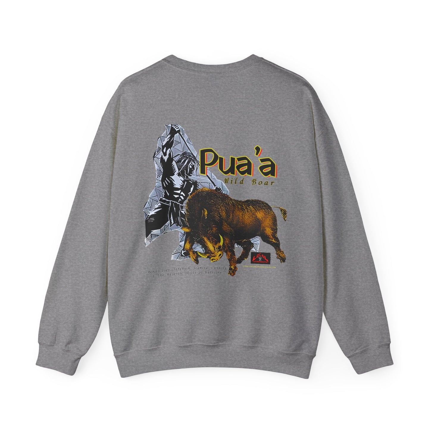 Local Strength Pua'a Wild Boar Vintage Design 90s New Print Unisex Heavy Blend™ Crewneck Sweatshirt