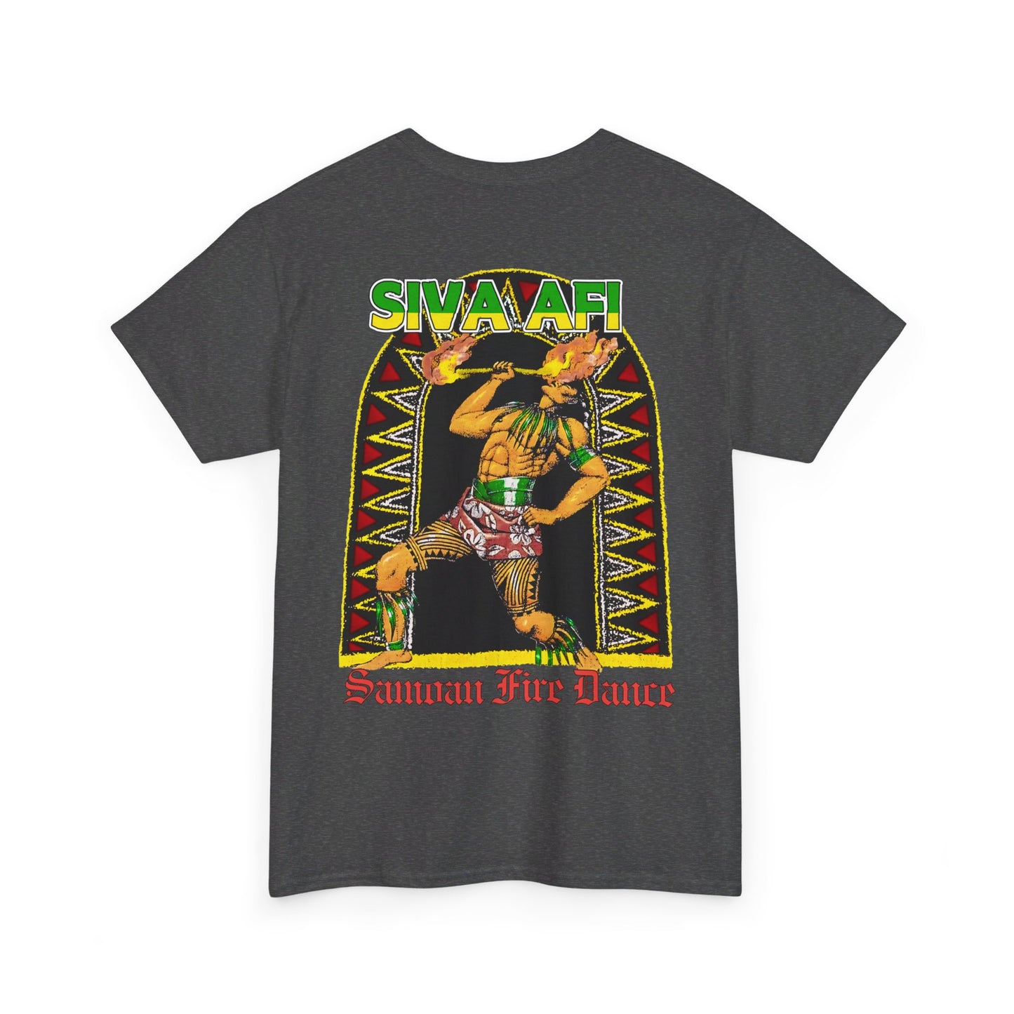 Samoan Strength Siva Afi Samoan Fire Dance Vintage Design 90s New Print Unisex Heavy Cotton Tee