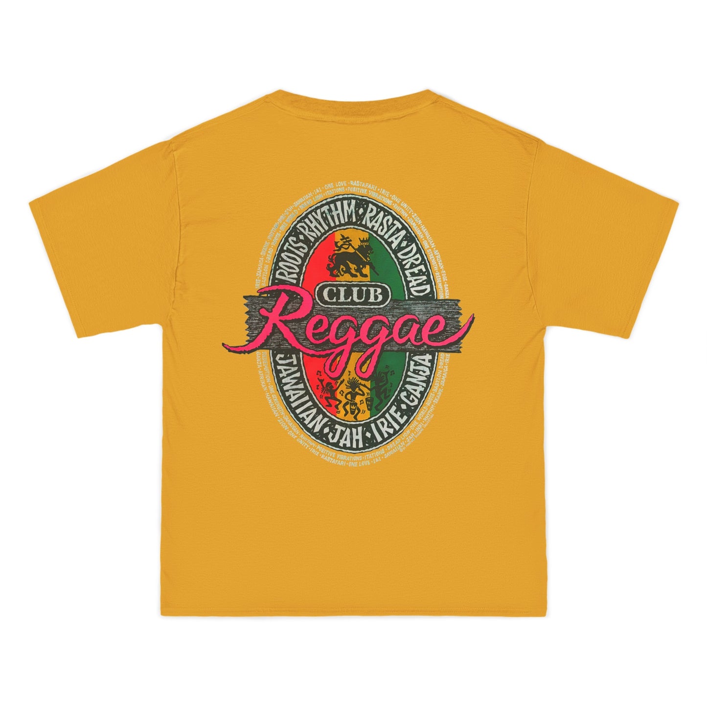 Jawaiian Strength Reggae Club Roots Rhythm Rasta Dread Jawaiian Jah Irie Ganja Vintage Design 90s New Print Beefy-T®  Short-Sleeve T-Shirt