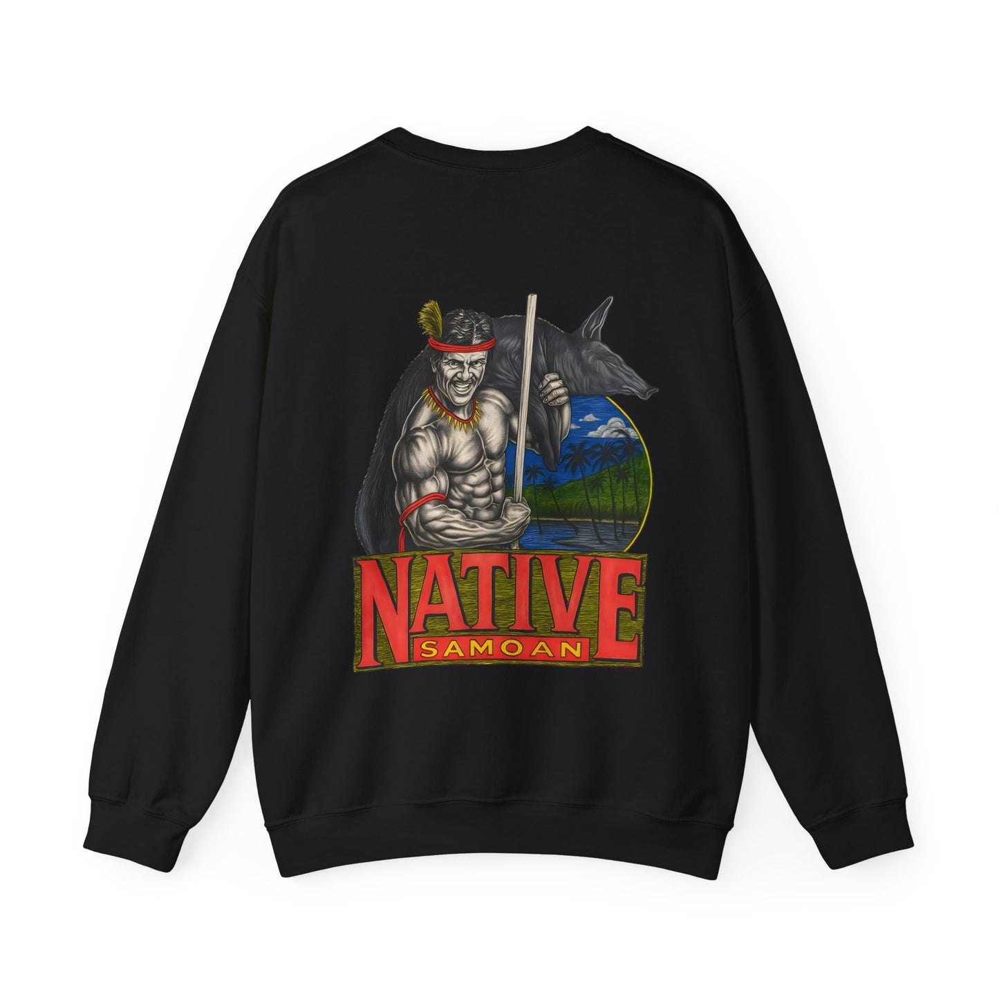 Samoan Strength Native Samoan Vintage 90s Design New Print Unisex Heavy Blend™ Crewneck Sweatshirt