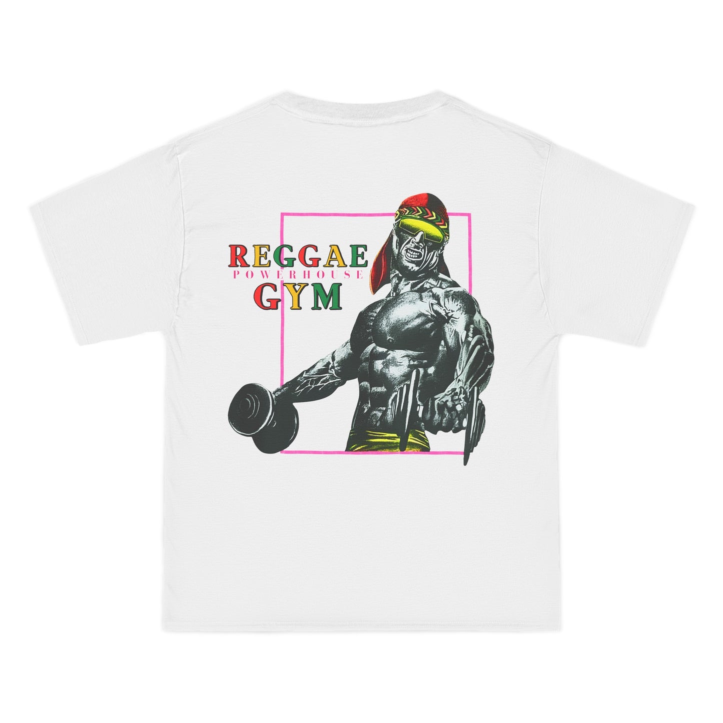 Jawaiian Strength Reggae Powerhouse Gym Vintage Design 90s New Print Beefy-T®  Short-Sleeve T-Shirt