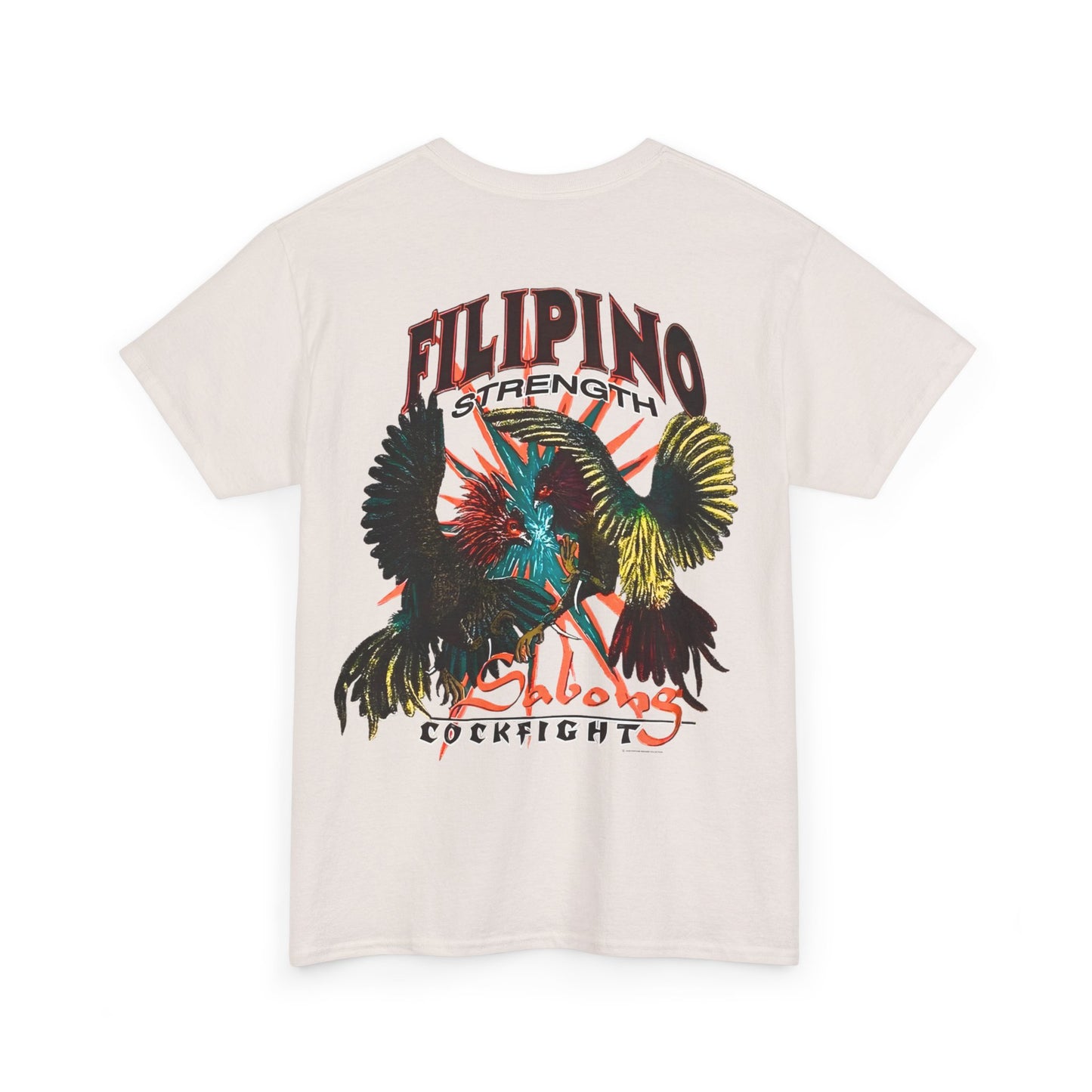 Filipino Strength Sabong Cockfight Vintage Design 90s New Print T-shirt Unisex Heavy Cotton Tee