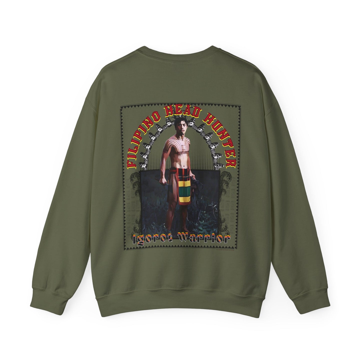 Filipino Strength Filipino Headhunter Igorot Warrior Unisex Heavy Blend™ Crewneck Sweatshirt