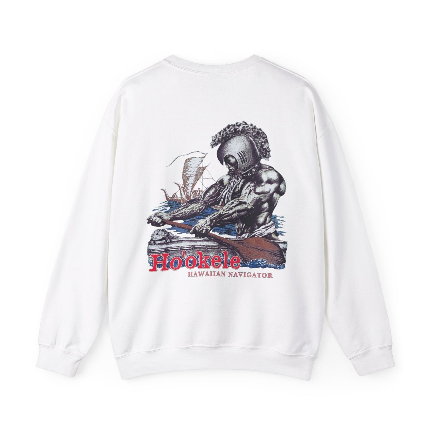 Hawaiian Strength Ho'okele Hawaiian Navigator Vintage Design 90s New Print Unisex Heavy Blend™ Crewneck Sweatshirt