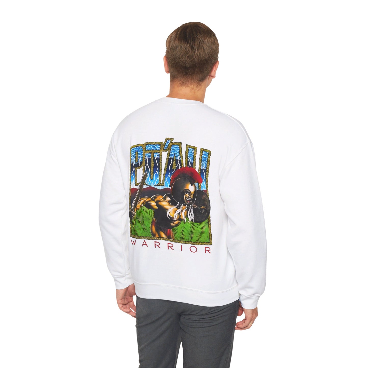 Hawaiian Strength Pu'ali Warrior Vintage Design 90s New Print Unisex Heavy Blend™ Crewneck Sweatshirt