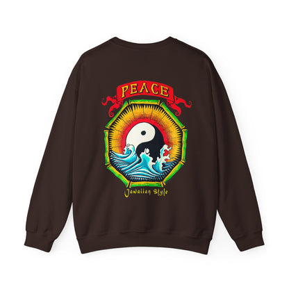 Jawaiian Strength Peace Jawaiian Style Vintage Design 90s New Print Unisex Heavy Blend™ Crewneck Sweatshirt