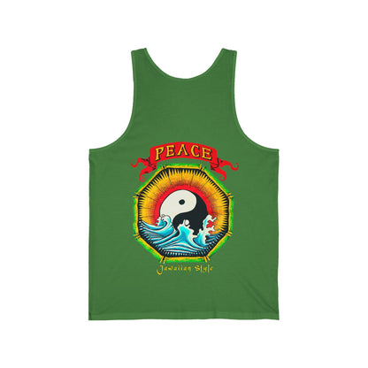 Jawaiian Strength Peace Jawaiian Style Vintage Design 90s New Print Unisex Jersey Tank