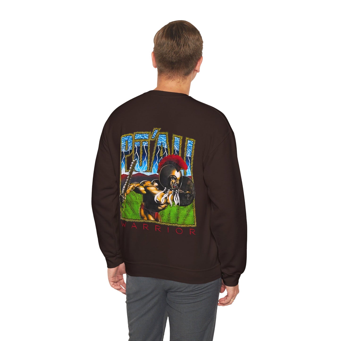 Hawaiian Strength Pu'ali Warrior Vintage Design 90s New Print Unisex Heavy Blend™ Crewneck Sweatshirt