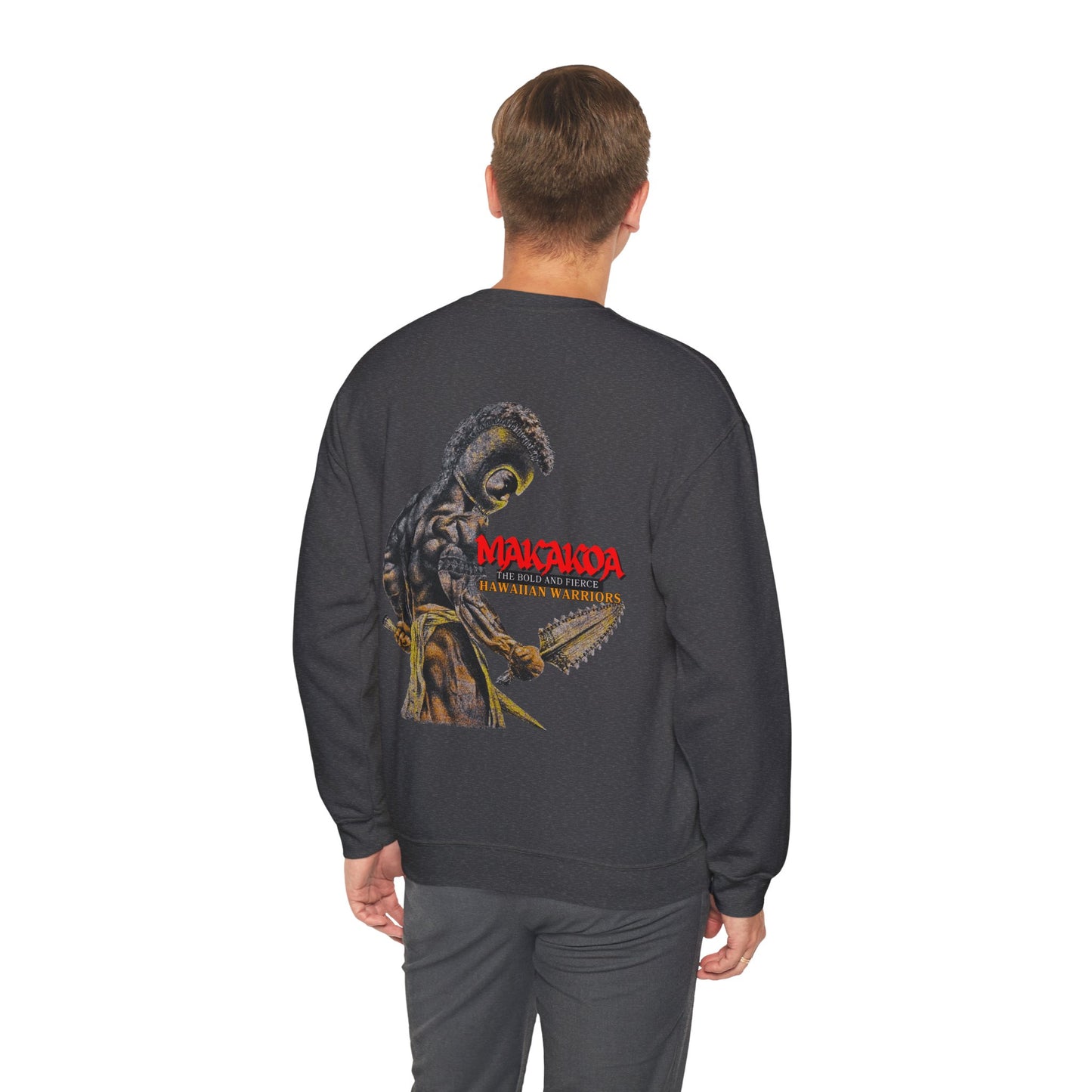 Hawaiian Strength Makakoa The Bold and Fierce Hawaiian Warriors Vintage Design 90s New Print Unisex Heavy Blend™ Crewneck Sweatshirt