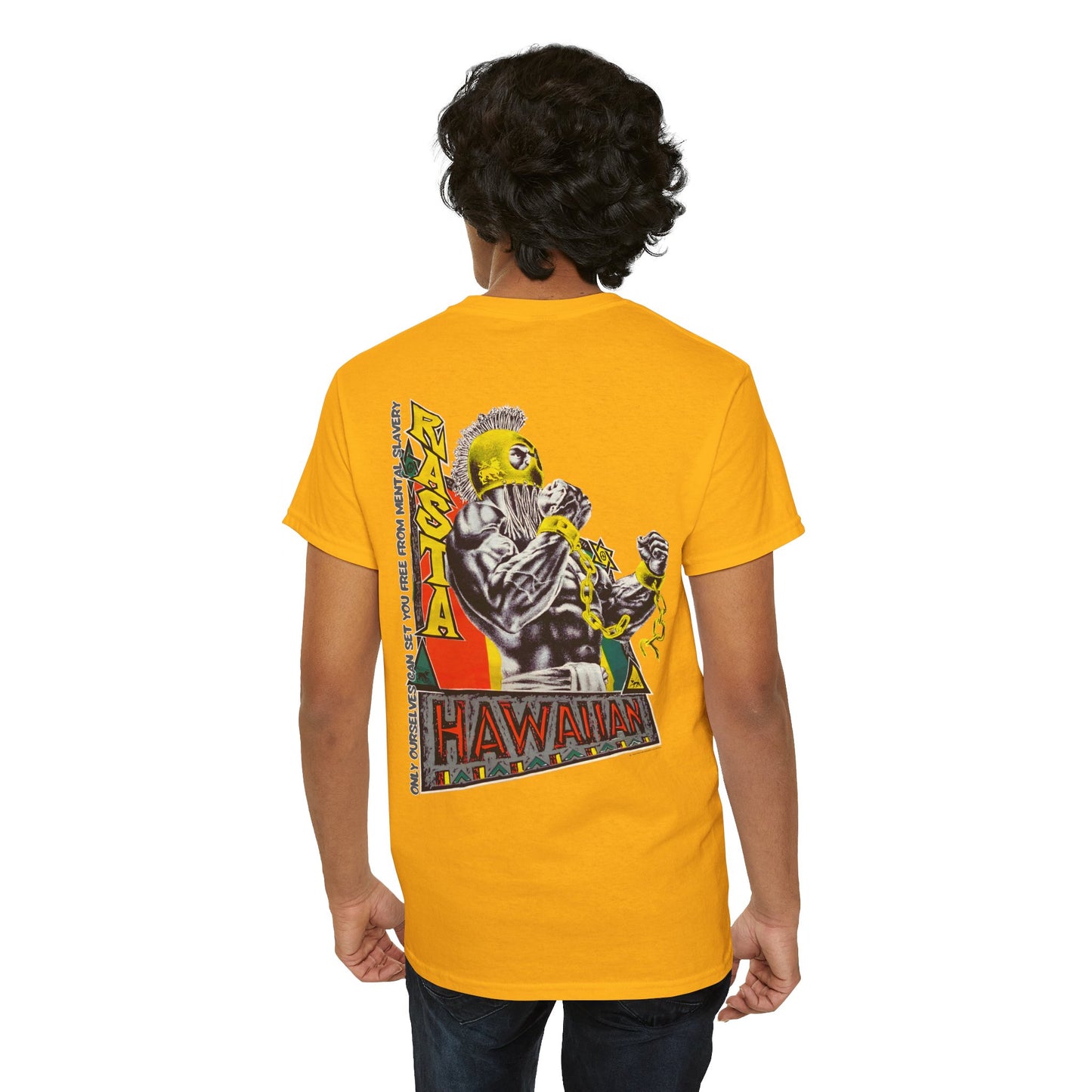 Hawaiian Strength Hawaiian Rasta Vintage Design 90s New Print T-shirt Unisex Heavy Cotton Tee