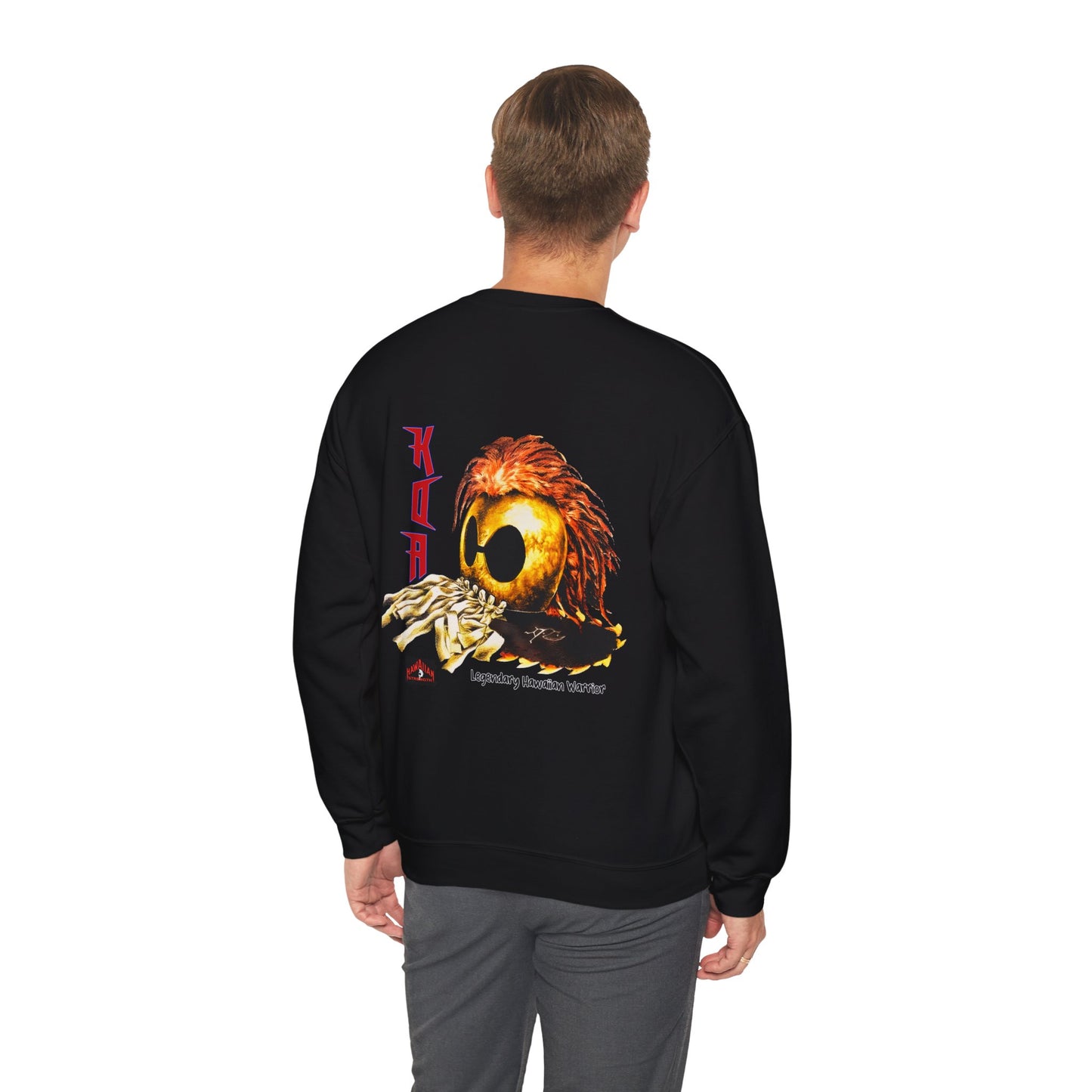 Hawaiian Strength Koa Legendary Hawaiian Warrior Vintage Design 90s New Print Unisex Heavy Blend™ Crewneck Sweatshirt