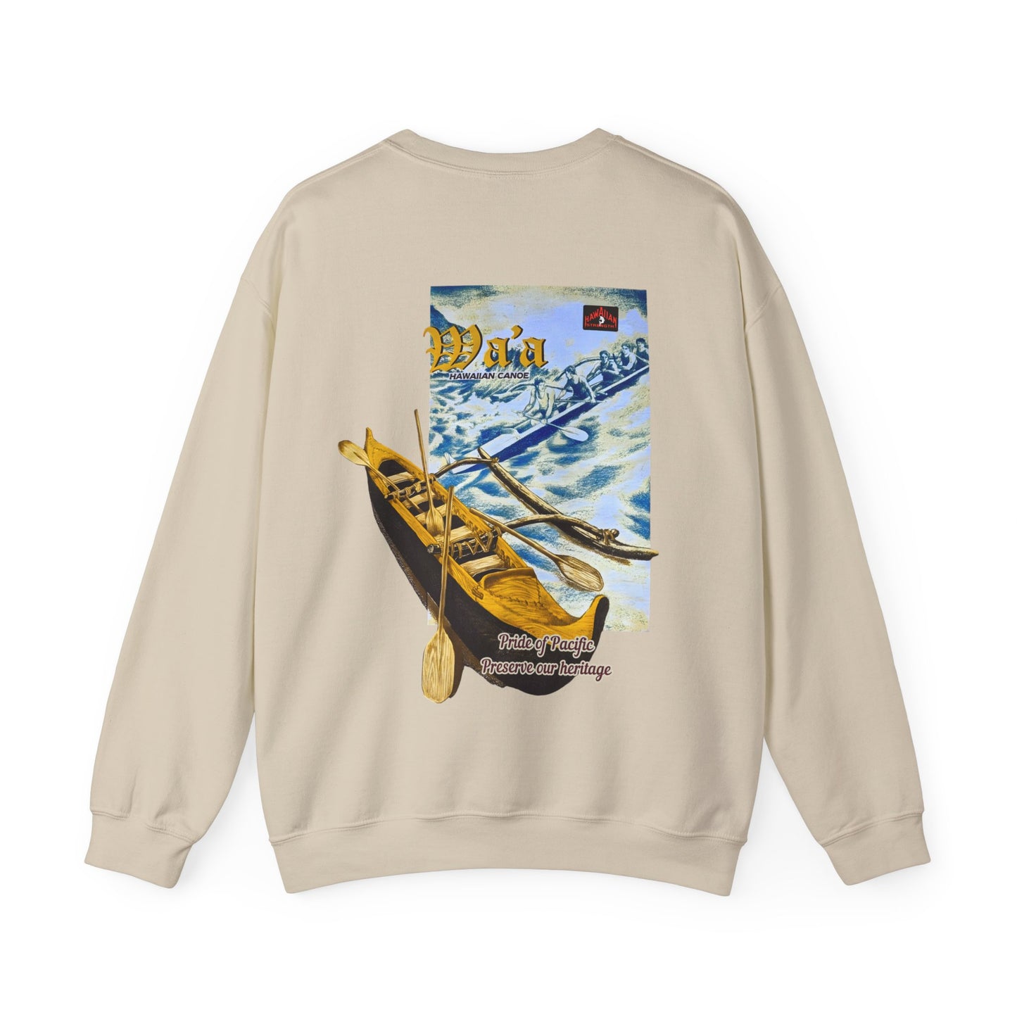 Hawaiian Strength Hawaiian Canoe Wa'a Pride of Pacific Preserve our Heritage Vintage Design 90s New Print Unisex Heavy Blend™ Crewneck Sweatshirt