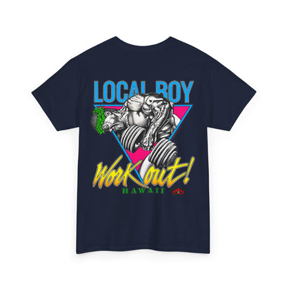 Hawaiian Strength Local Boy Work Out Hawaii Unisex Heavy Cotton Tee