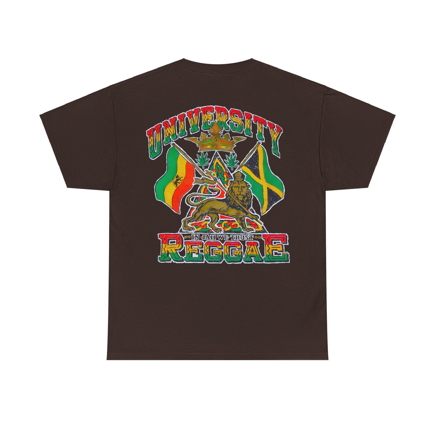 Jawaiian Strength University Reggae In Jah We Trust Vintage Design 90s New Print Unisex Heavy Cotton Tee